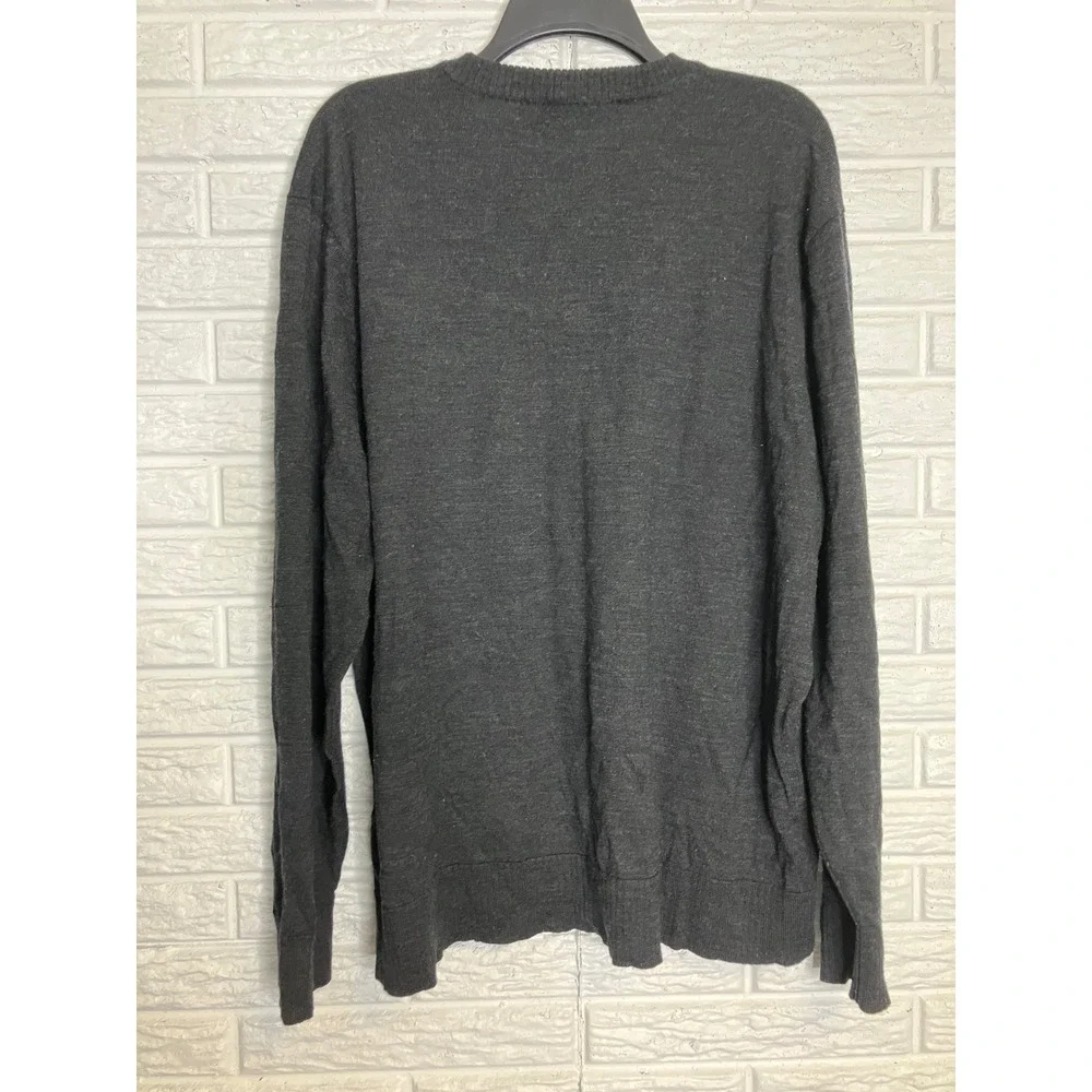 Smartwool merino wool blend v-neck sweater charcoal gray men's size XXL winter